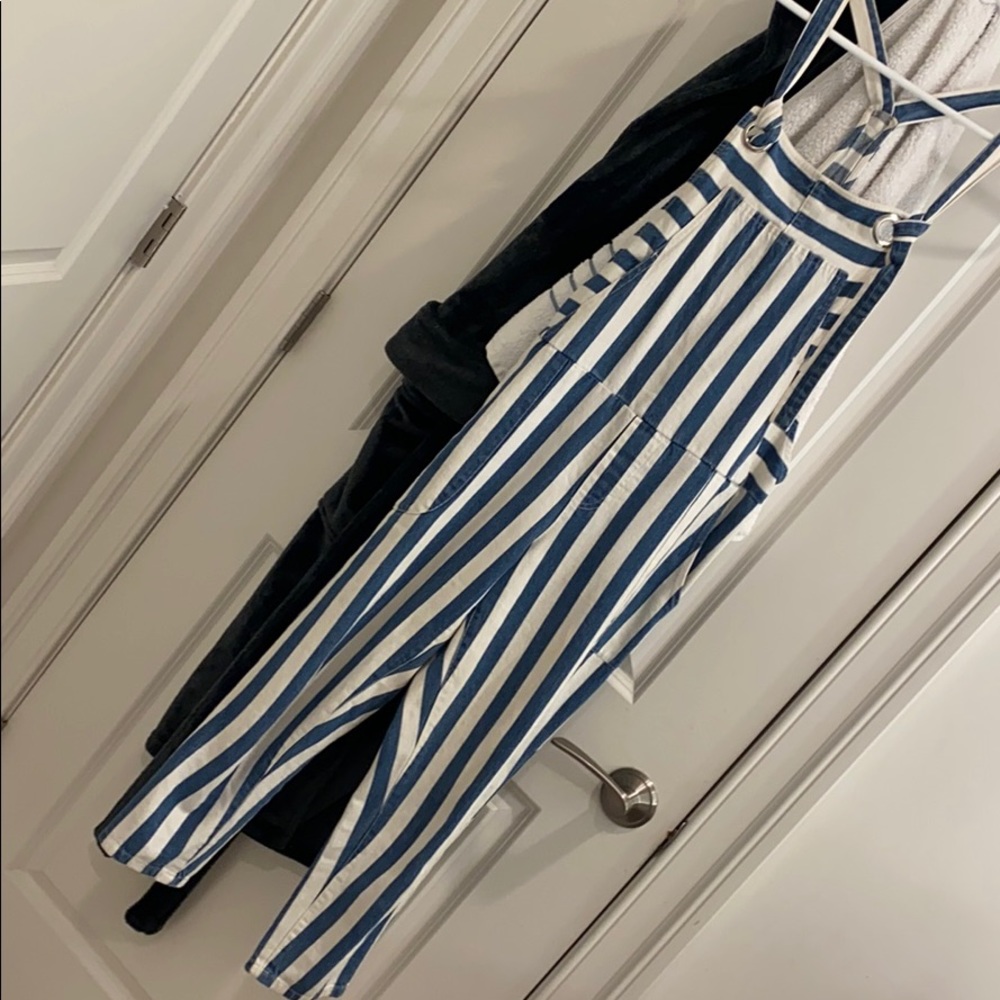 Striped overalls